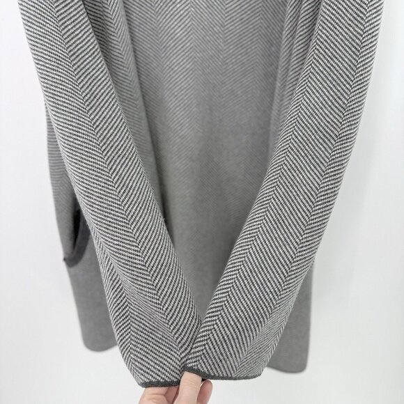 J.Crew Factory Vanessa Herringbone Sweater Sz M Open Cardigan Jacket Preppy Flaw - Picture 7 of 16
